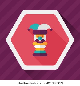 Pyramid toy flat icon with long shadow,eps10