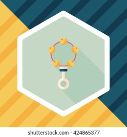 Pyramid toy flat icon with long shadow,eps10