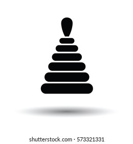 Pyramid toy ico. White background with shadow design. Vector illustration.