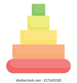 Pyramid toy icon cartoon vector. Kid store. Toy shelf