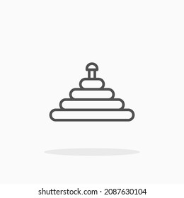Pyramid toy icon. Editable Stroke and pixel perfect. Outline style. Vector illustration. Enjoy this icon for your project.