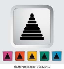 Pyramid toy icon. Flat vector related icon for web and mobile applications. It can be used as - logo, pictogram, icon, infographic element. Vector Illustration.