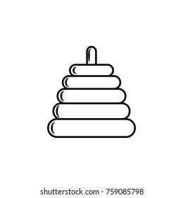 Pyramid toy icon on white background