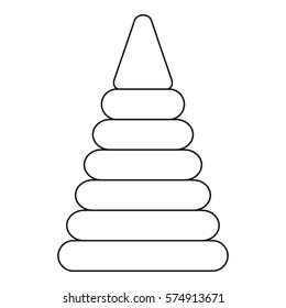 Pyramid toy icon. Outline illustration of pyramid toy vector icon for web