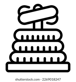 Pyramid toy icon outline vector. Early learning. Teaching preschool