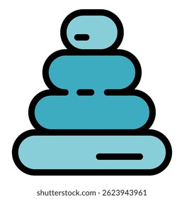 Pyramid toy icon. Outline pyramid toy vector icon color flat isolated