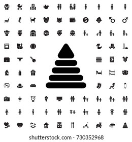 Pyramid toy icon. set of filled family icons.