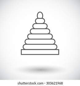 Pyramid toy icon. Thin line flat vector related icon for web and mobile applications. It can be used as - logo, pictogram, icon, infographic element. Vector Illustration. 