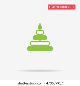 Pyramid toy icon. Vector concept illustration for design.