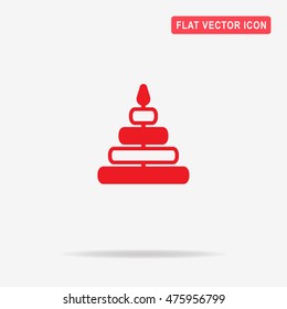 Pyramid toy icon. Vector concept illustration for design.