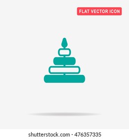 Pyramid toy icon. Vector concept illustration for design.