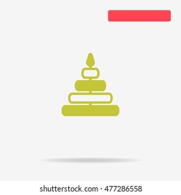 Pyramid toy icon. Vector concept illustration for design.