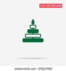 Pyramid toy icon. Vector concept illustration for design.