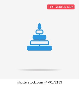 Pyramid toy icon. Vector concept illustration for design.