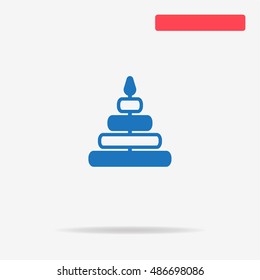 Pyramid toy icon. Vector concept illustration for design.