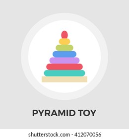 Pyramid toy icon vector. Flat icon isolated on the white background. Editable EPS file. Vector illustration.