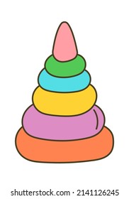 Icono de juguete pirámide. Ilustración del vector