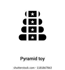 Pyramid toy icon vector isolated on white background, logo concept of Pyramid toy sign on transparent background, filled black symbol