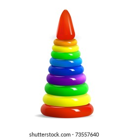 pyramid toy isolated on white background