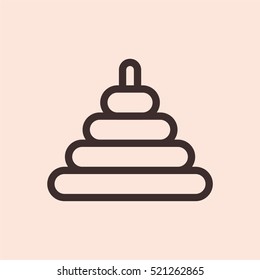 Pyramid Toy Minimalistic Flat Line Circle Solid Stroke Icon Pictogram Symbol