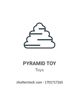 Pyramid Spielzeug umreißen Vektorillustration Symbol. Dünne schwarze Pyramidenspielzeugsymbol, einfache flache Vektorillustration-Elementgrafik aus dem Konzept bearbeitbarer Spielzeuge einzeln auf weißem Hintergrund