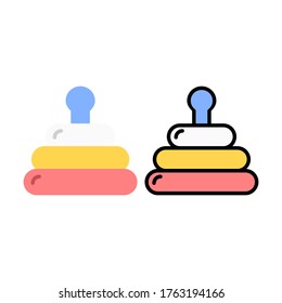pyramid, toy  and puzzle icon. baby icon. perfect for website, application, background, logo and presentation template. illustration flat and filled line style