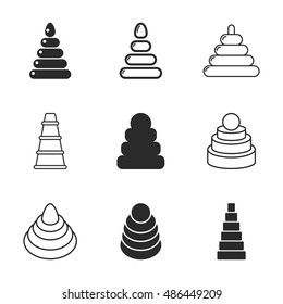 Pyramid toy vector icons. Simple illustration set of 9 Pyramid toy elements, editable icons, can be used in logo, UI and web design
description
