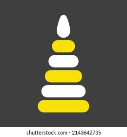 Pyramid toy vector isolated glyph icon. Graph symbol for children and newborn babies web site and apps design, logo, app, UI