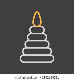 Pyramid toy vector isolated icon. Graph symbol for children and newborn babies web site and apps design, logo, app, UI