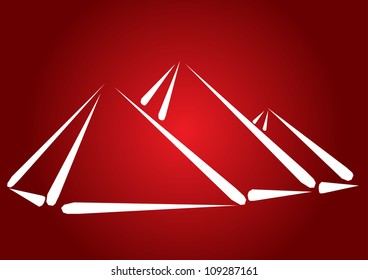 Pyramid,  travel desitnation concept - abstract hand drawn illustration