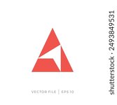 Pyramid or triangle and arrow going right up Pyramid logo and arrow going right up
