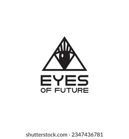 diseño del logotipo de los ojos del triángulo de la pirámide ilustración del vector aislado blanco