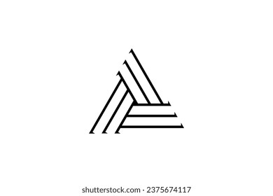 Pyramid triangle logo design with line art style