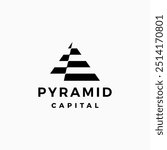 pyramid triangle logo vector icon illustration