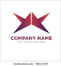 Pyramid triangles with horns vector logo design template