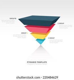 pyramid upside down infographic template 