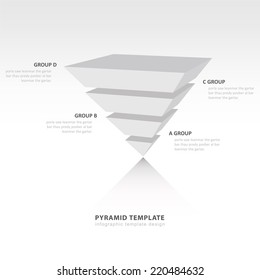 pyramid upside down infographic template white color balance