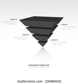 pyramid upside down infographic template black color balance