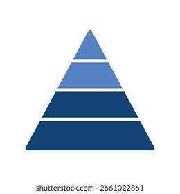 Pyramid Vetor for Business Hierarchy Model, ilustração de estrutura organizacional, liderança e sistema de suporte