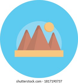 pyramid vector flat color icon 