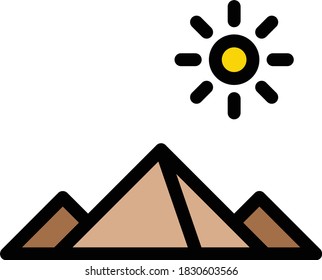 pyramid vector flat color icon 