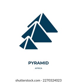 pyramid vector icon. pyramid, collection, circle filled icons from flat africa concept. Isolated black glyph icon, vector illustration symbol element for web design and mobile apps
