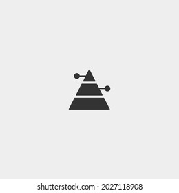 Pyramid vector icon illustration sign