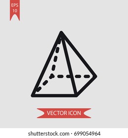 Pyramid vector icon, illustration symbol