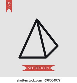 Pyramid vector icon, illustration symbol
