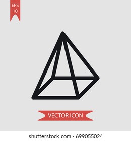 Pyramid vector icon, illustration symbol