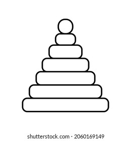 Pyramid vector icon. Illustration of vector pyramid toy. Abstract icons. Linear toys for baby.