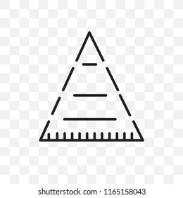 Pyramid vector icon isolated on transparent background, Pyramid logo concept