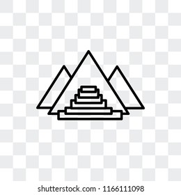 Pyramid vector icon isolated on transparent background, Pyramid logo concept
