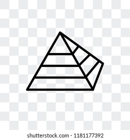 Pyramid vector icon isolated on transparent background, Pyramid logo concept